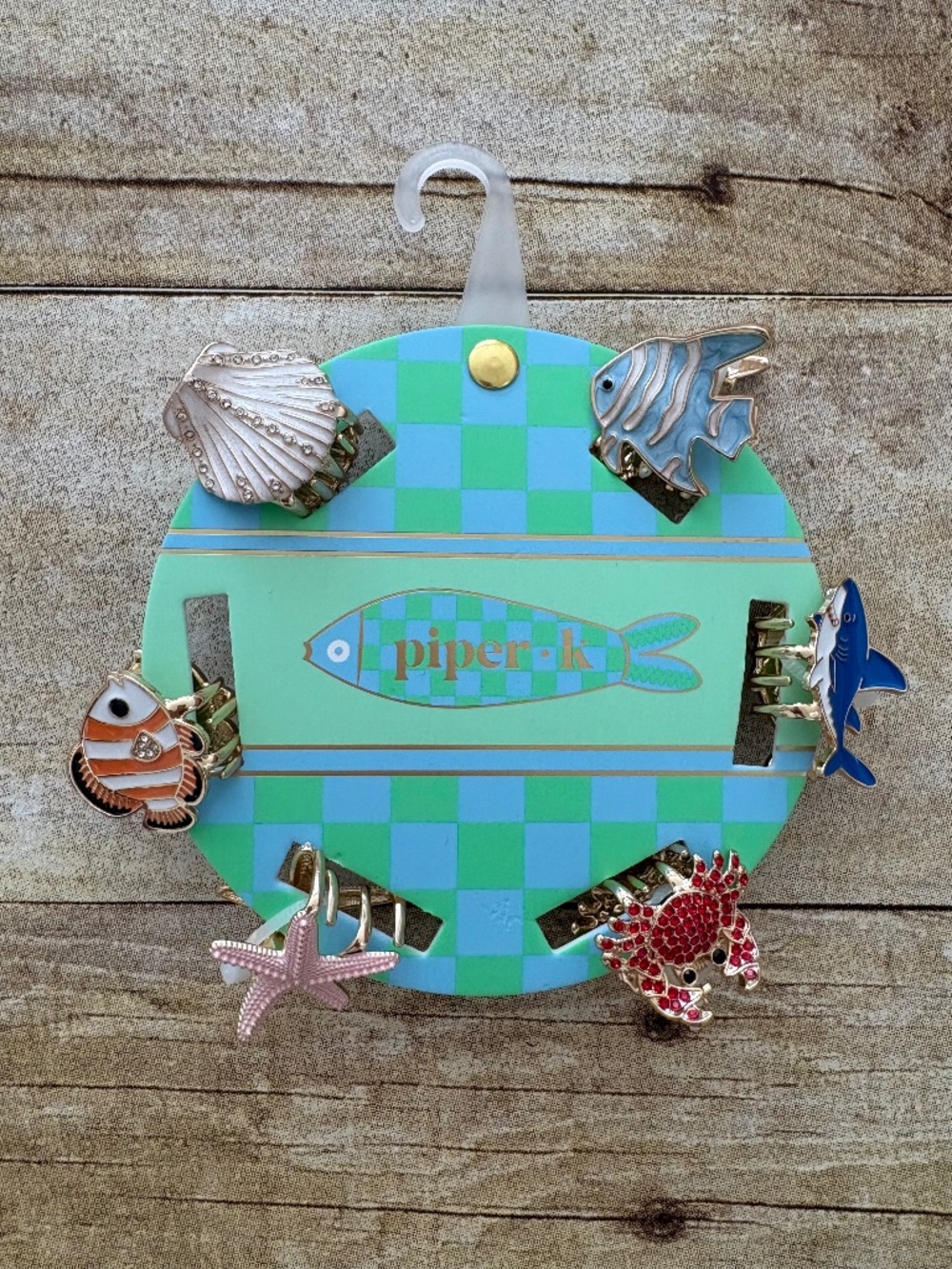 Piper K Set of 6 Sea Life Nautical Ocean Hair Clips Brand New on Card